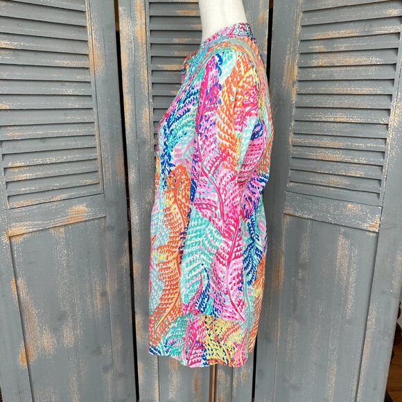 Lilly Pulitzer Sarasota Beaded Tunic Top Electric Feel Cameo Sz S - Picture 9 of 16